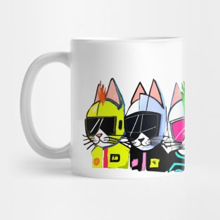 Three kittens at a Daft Punk concert Mug